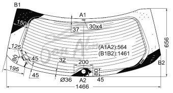 Стекло заднее с обогревом TOYOTA VENZA 2008-2015 (AGV10) 1 отверстие 
Бренд: BSG Тонированное