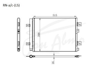 Радиатор кондиционера RENAULT DUSTER 2010-2020 (HSM) 
Бренд: TONGSHI AL16