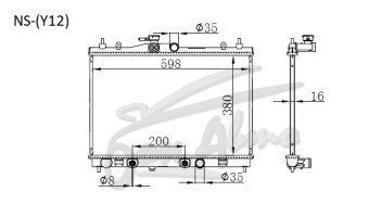 Радиатор MITSUBISHI LANCER CARGO 2006-2016 (Y12) (MR,HR,CR) 
Бренд: TONGSHI PL16AT