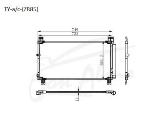 Радиатор кондиционера TOYOTA VOXY 2014-2022 (ZR80) (3ZRFAE) 
Бренд: TONGSHI AL20