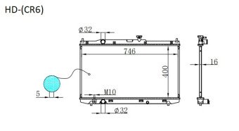 Радиатор HONDA ACCORD 2013-2019 (CR6-7)(гибрид) (LFA) 
Бренд: TONGSHI PL16MT