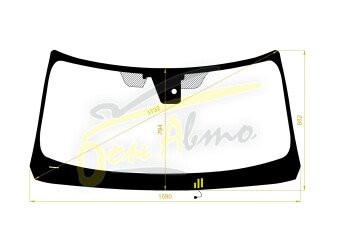 Стекло лобовое NISSAN PATROL 2010-2024 (Y62-LHD) обогрев щеток, место под 1 камеру, место под датчик дождя, 
Бренд: КМК с синей полосой