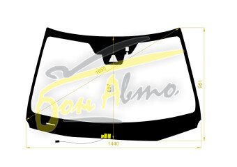 Стекло лобовое LEXUS NX 2015-2021 (AGZ10-LHD-2017) обогрев щеток, место под 1 камеру, место под датчик дождя, место под датчик влажности, 
Бренд: BENSON с синей полосой