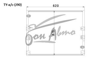 Радиатор кондиционера TOYOTA HILUX SURF 1995-2002 (N180) 
Бренд: TONGSHI AL16