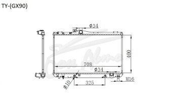 Радиатор TOYOTA CHASER 1992-1996 (GX90) (1G,1-2JZ) 
Бренд: TONGSHI AL36AT