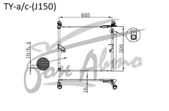 Радиатор кондиционера LEXUS GX 2009-2023 (URJ150) 
Бренд: TONGSHI AL16
