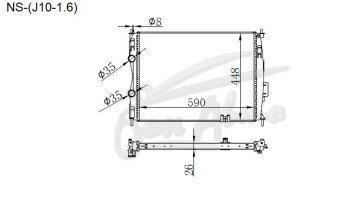 Радиатор NISSAN QASHQAI 2006-2014 (J10) (HR16,K9,R9,M9) 
Бренд: TONGSHI PL26MT
