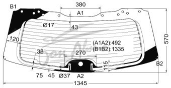Стекло заднее с обогревом TOYOTA HIGHLANDER 2007-2013 (XU40) 11 отверстий 
Бренд: BENSON Тонированное