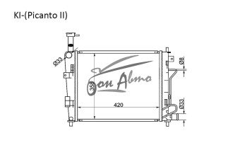 Радиатор KIA MORNING 2011- (TA)(gas 1.0-1.2) (G3LA,G4LA) 
Бренд: TONGSHI PL16AT