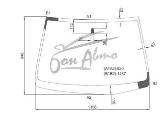 Стекло лобовое MITSUBISHI DION 2000-2005 (CR-LHD) 
Бренд: YHG с синей полосой