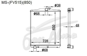 Радиатор MITSUBISHI FUSO SUPER GREAT 1996- (FV515)(850) (6M,6D,8M,8D) 
Бренд: TONGSHI PL56MT