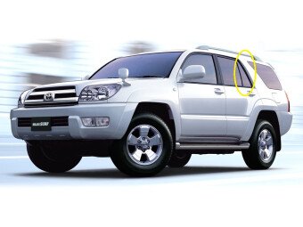 Стекло боковое TOYOTA HILUX SURF 2002-2009 N210 RQ/LH 
Бренд: BSG