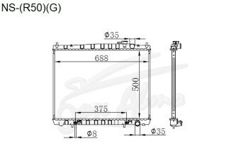 Радиатор NISSAN ELGRAND 1997-2002 (ALE50) (VG33E) 
Бренд: TONGSHI PL26AT