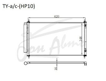 Радиатор кондиционера TOYOTA AQUA 2011- (NHP10) 
Бренд: TONGSHI AL16