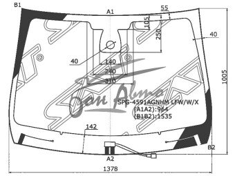 Стекло лобовое LADA X-RAY 2015- () место под датчик дождя 
Бренд: BENSON с синей полосой