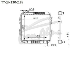 Радиатор TOYOTA HILUX 1988-1997 (LN100) (3L) 
Бренд: TONGSHI AL36AT