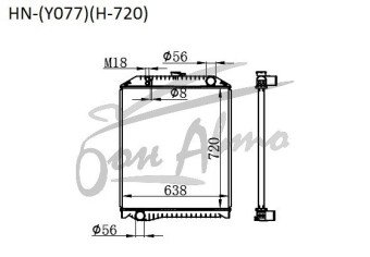 Радиатор HINO SUPER DOLPHIN PROFIA 2001- (F#) /Y077/H-720 (J07E) AL 
Бренд: TONGSHI AL48MT