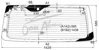 Стекло заднее с обогревом TOYOTA HIACE 2004-2019 (H200) 1 отверстие 
Бренд: ZDG Тонированное