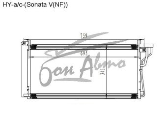 Радиатор кондиционера HYUNDAI SONATA 2004-2010 (NF) 
Бренд: TONGSHI AL16