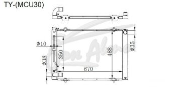 Радиатор TOYOTA HARRIER 2003-2006 (MCU30) (1MZ) 
Бренд: TONGSHI AL22AT