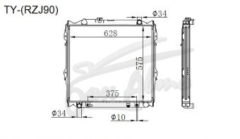 Радиатор TOYOTA LAND CRUISER PRADO 1996-2002 (VZJ90) (3RZ,5VZ) 
Бренд: TONGSHI AL32AT