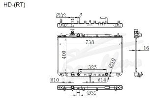Радиатор HONDA CROSSROAD 2007-2010 (RT1-4) (R18-20) 
Бренд: TONGSHI PL16AT