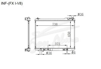 Радиатор INFINITI FX 2003-2008 (S50)(V8) (VK45) 
Бренд: TONGSHI PL26AT
