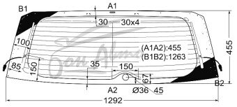 Стекло заднее с обогревом TOYOTA VANGUARD 2007-2013 (ACA30) 1 отверстие 
Бренд: BENSON Тонированное