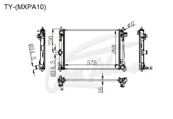 Радиатор TOYOTA YARIS 2019- (MXPA10) (M15A-FKS) 
Бренд: TONGSHI PL16MT