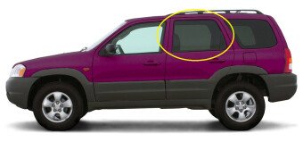 Стекло боковое MAZDA TRIBUTE 2000-2007 EP 2 отверстия RD/LH 
Бренд: BSG Тонированное