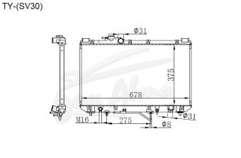 Радиатор TOYOTA VISTA 1990-1994 (SV30-35) (3S,4S) 
Бренд: TONGSHI PL16AT
