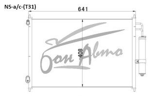 Радиатор кондиционера NISSAN X-TRAIL 2007-2014 (T31) 
Бренд: TONGSHI AL16