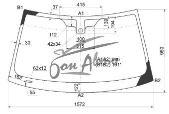 Стекло лобовое LAND ROVER FREELANDER 2006-2014 (L359) место под датчик, фурнитура, 
Бренд: BENSON с синей полосой