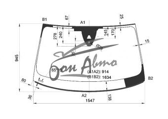 Стекло лобовое VOLKSWAGEN TOUAREG 2010-2018 (7P5) место под 1 камеру с обогревом, место под датчик дождя, молдинг, 
Бренд: BENSON