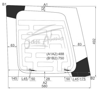 Стекло заднее с обогревом NISSAN SAFARI 1997-2007 (Y61-LH) 
Бренд: BENSON