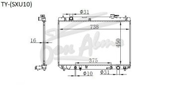 Радиатор TOYOTA HARRIER 1996-2003 (SXU10) (5S) 
Бренд: TONGSHI PL16AT