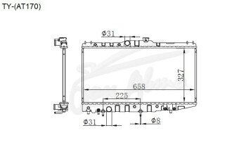 Радиатор TOYOTA SPRINTER CIELO 1987-1991 (AE95) (4A,2-3E) 
Бренд: TONGSHI PL26AT