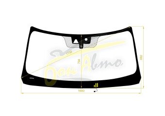 Стекло лобовое NISSAN PATROL 2010-2024 (Y62-LHD-2017) обогрев щеток, место под 1 камеру, место под датчик дождя, 
Бренд: BENSON с синей полосой