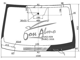 Стекло лобовое HYUNDAI SANTA FE 2012-2018 (DM-LHD) обогрев щеток 
Бренд: BENSON с синей полосой