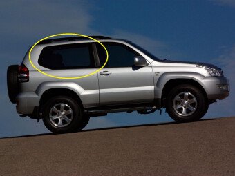 Стекло боковое TOYOTA LAND CRUISER PRADO 2002-2009 (J120-3d) SW/RH/H/X антенна, 
Бренд: BENSON