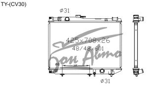 Радиатор TOYOTA VISTA 1990-1994 (CV30)(dies) (2CT) 
Бренд: TONGSHI AL32AT