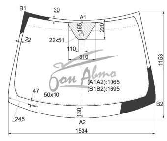 Стекло лобовое MERCEDES R-CLASS 2005-2017 (W251) место под датчик дождя, 
Бренд: BSG