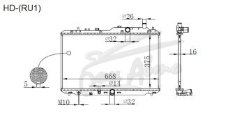 Радиатор HONDA VEZEL 2013- (RU1-2)(охл-е вар-ра) (L15B) 
Бренд: TONGSHI PL16MT