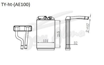 Радиатор отопителя TOYOTA COROLLA 1991-1995 (AE100)(4d sed) 
Бренд: TONGSHI AL32