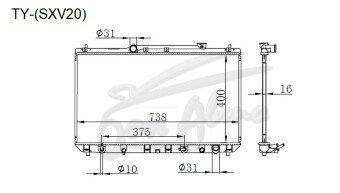 Радиатор TOYOTA CAMRY GRACIA 1996-2001 (SXV20) (5S) 
Бренд: TONGSHI PL16AT