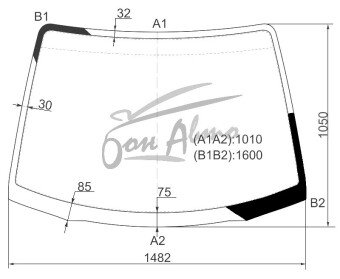 Стекло лобовое MITSUBISHI DELICA 1994-2007 (PA5W) 
Бренд: BENSON с серой полосой