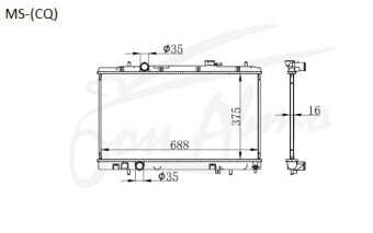 Радиатор MITSUBISHI MIRAGE DINGO 1998-2003 (CQ) (4G13,4G15,4G93) 
Бренд: TONGSHI PL16MT