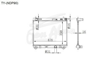 Радиатор TOYOTA YARIS 2005-2010 (NDP90) (1ND) 
Бренд: TONGSHI PL16AT