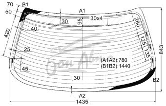 Стекло заднее с обогревом TOYOTA CROWN 1999-2003 (GS170-4d sed) 
Бренд: ZDG