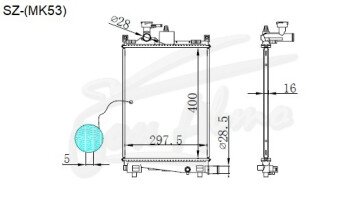Радиатор SUZUKI ALTO 2014-2021 (HA36S) (R06A) 
Бренд: TONGSHI PL16MT